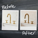 Unlacquered Brass Sink Faucet – Widespread Three-Hole Sink Fixture