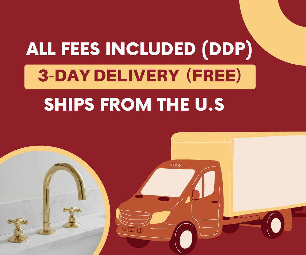 Unlacquered Brass Sink Faucet – Widespread Three-Hole Sink Fixture