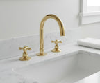 Unlacquered Brass Sink Faucet – Widespread Three-Hole Sink Fixture