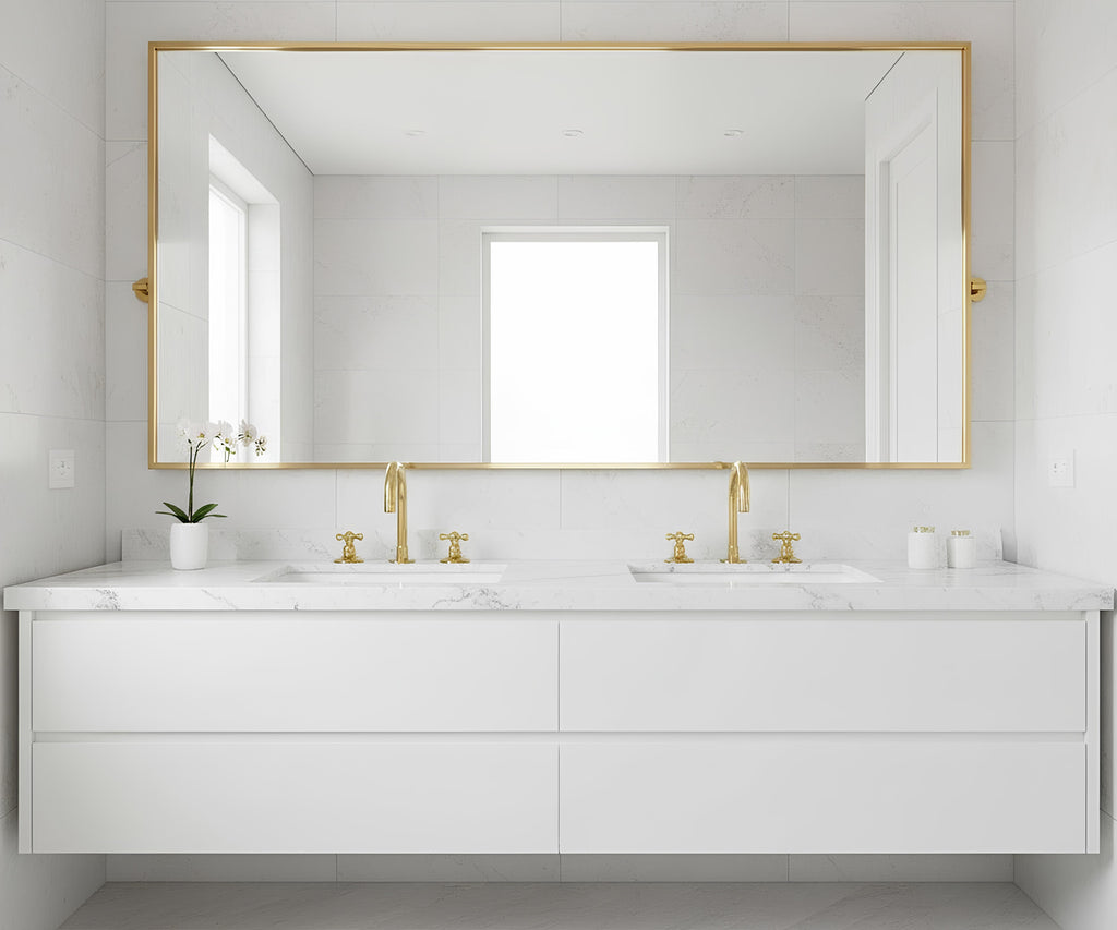 Unlacquered Brass Sink Faucet – Widespread Three-Hole Sink Fixture